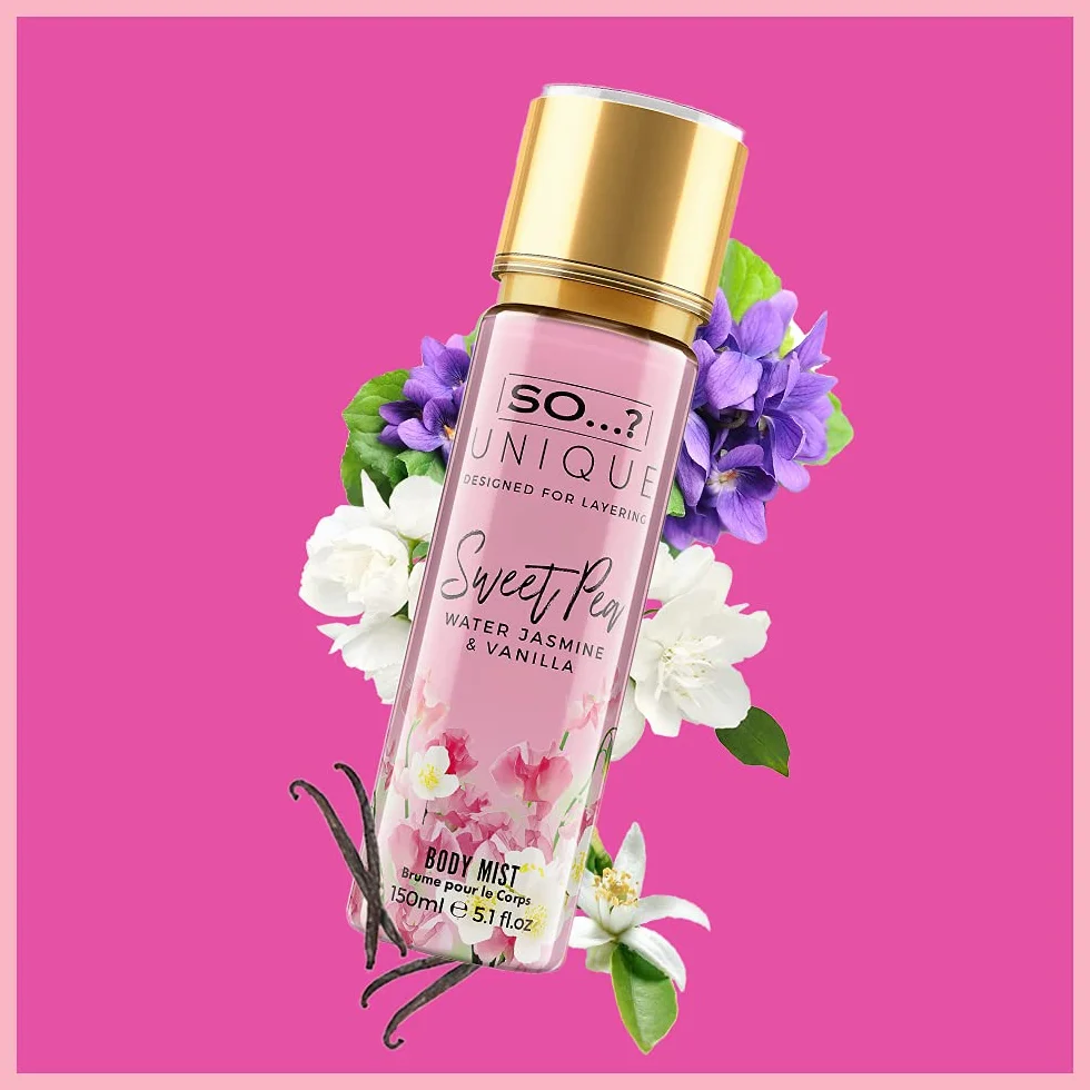 So…? Unique Womens Candy Kiss Bundle Truffle Cream, Sweet Pea, Vanilla Candy Body Mist Spray Mixed Fragrance Bundle 150ml (Pack of 3)