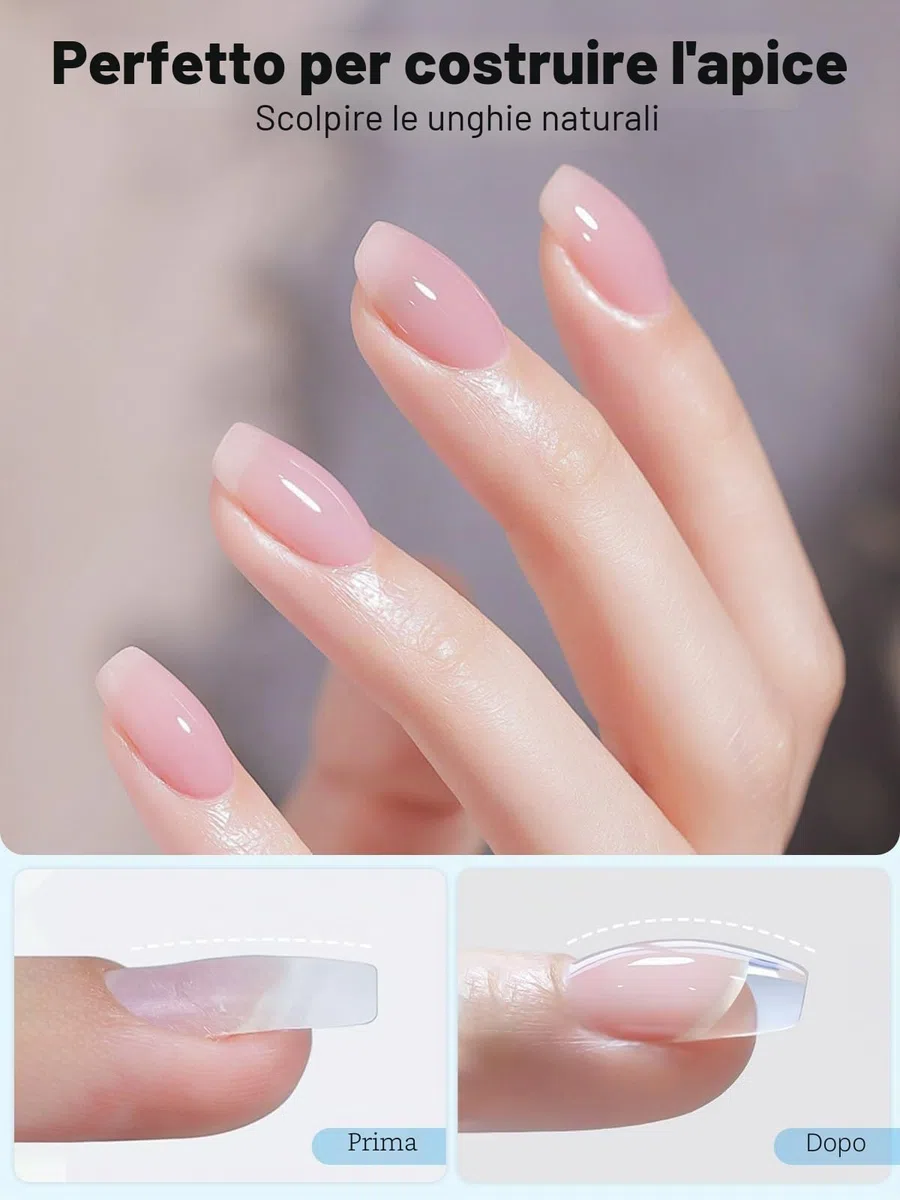 EBANKU 5PCS Base e Top Coat Semipermanente, Disidratatore per Unghie Primer per Unghie, Builder Gel Unghie, Kit Nail Prep e Primer Unghie UV LED Professionale per Smalto Unghie Gel