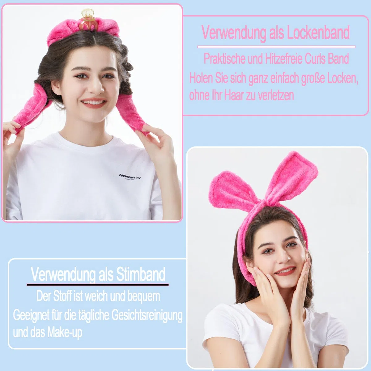 Bigodini Grandi per Volume, Bigodino Lungo per Boccoli, Bigodino Fascia Capelli, Bigodini per Dormire, Senza Calore Morbidi Arricciacapelli, Heatless Hair Curler Waves Curlers per Capelli Medi Lunghi