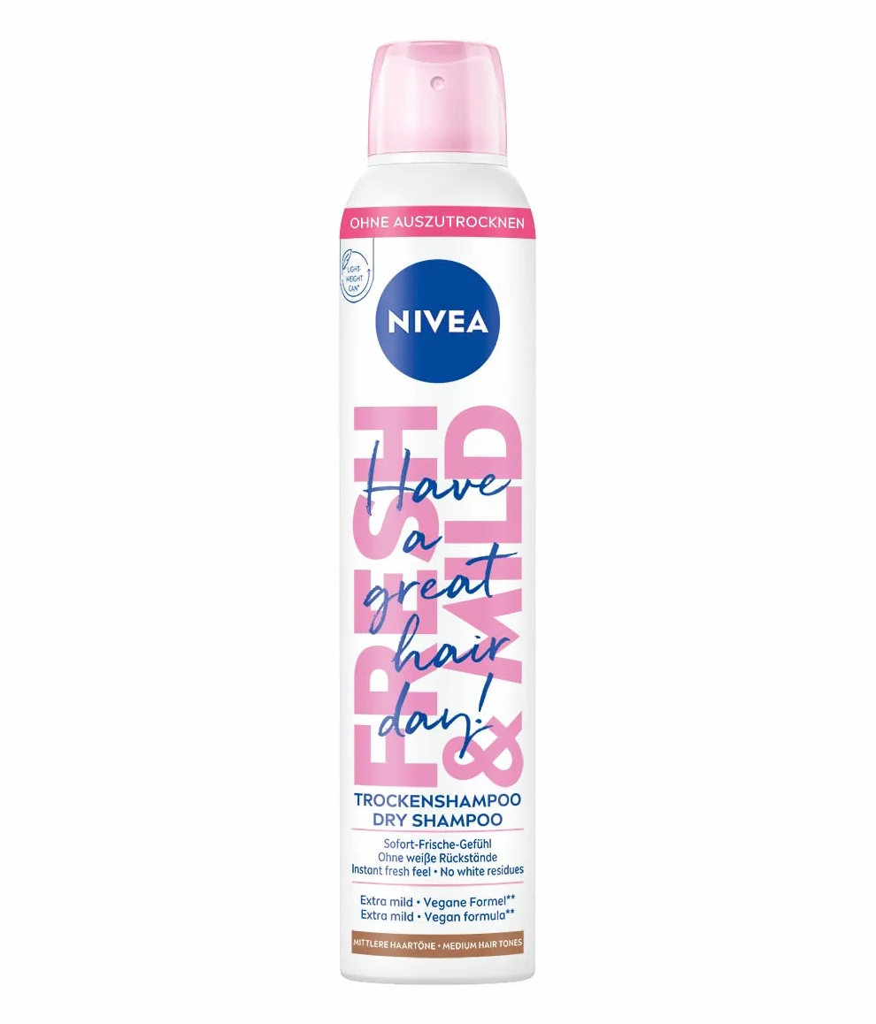 Nivea Shampoo secco fresco e delicato per capelli medi (200 ml), shampoo extra delicato secco con piacevole fragranza, shampoo per capelli secchi per una freschezza duratura