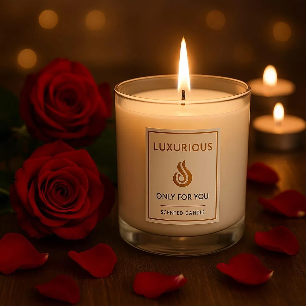 Candela Profumata in Vetro con Lunga Durata – Menta Selvatica & Eucalipto – Elegante Idea Regalo per Casa, Relax, Aromaterapia, 40 Ore, Confezione Premium