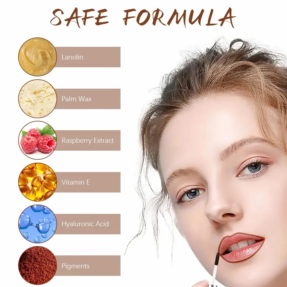 LOPHE Lip Liner, Plump Lip Liner Lip Peel Off a Lunga Tenuta, Liner Labbra Tatuaggio per Labbra Rimovibile, Effetto Rimpolpante, No Transfer, Matita Labbra Tattoo(Marrone scuro)