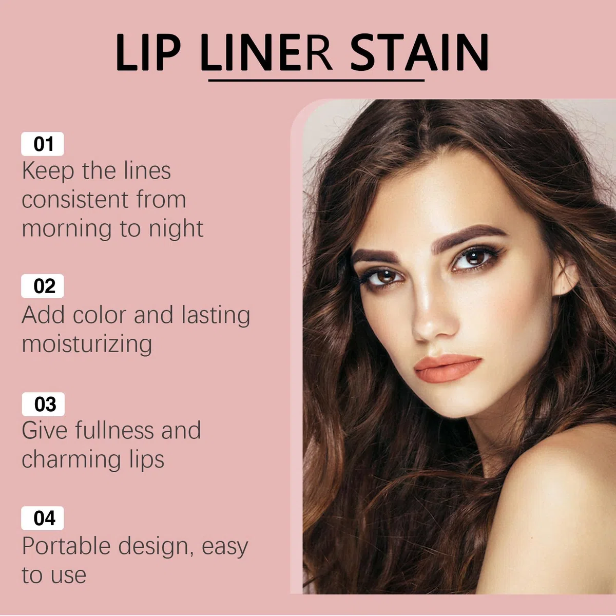 3 pezzi Peel Off Lip Liner, Lip Stain Peel Off a Lunga Durata, Impermeabile Tinta Labbra Peel Off, Lip Liner Tattoo per Labbra, Matte Finish Rossetto per Donne
