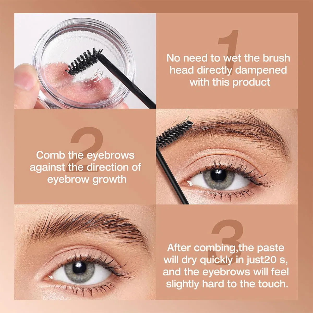 Lifting Gel per Sopracciglia, Sapone Sopracciglia, Trasparente Brow Soap per Sopracciglia Styling, Eyebrow Gel con Penello, Trasparente, Di lunga Durata, Definendo