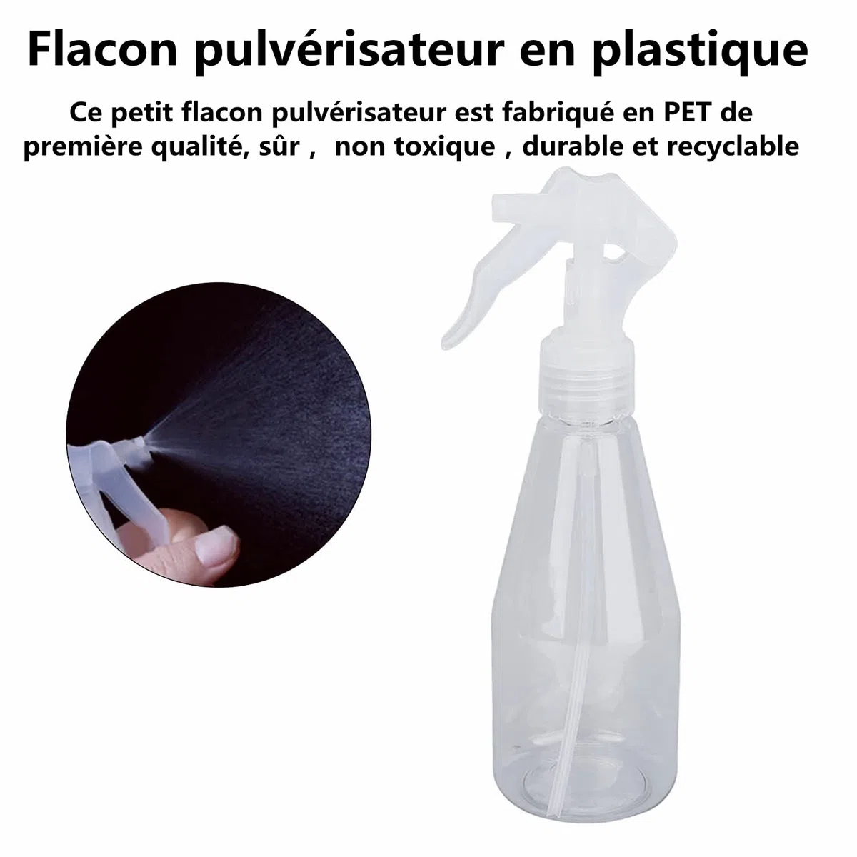 LATRAT 3 confezioni 200 ml flacone vaporizzatore vuoto plastica nebbia fine spruzzo per giardino pianta pulizia acconciatura atomizzatore viaggi cosmetici