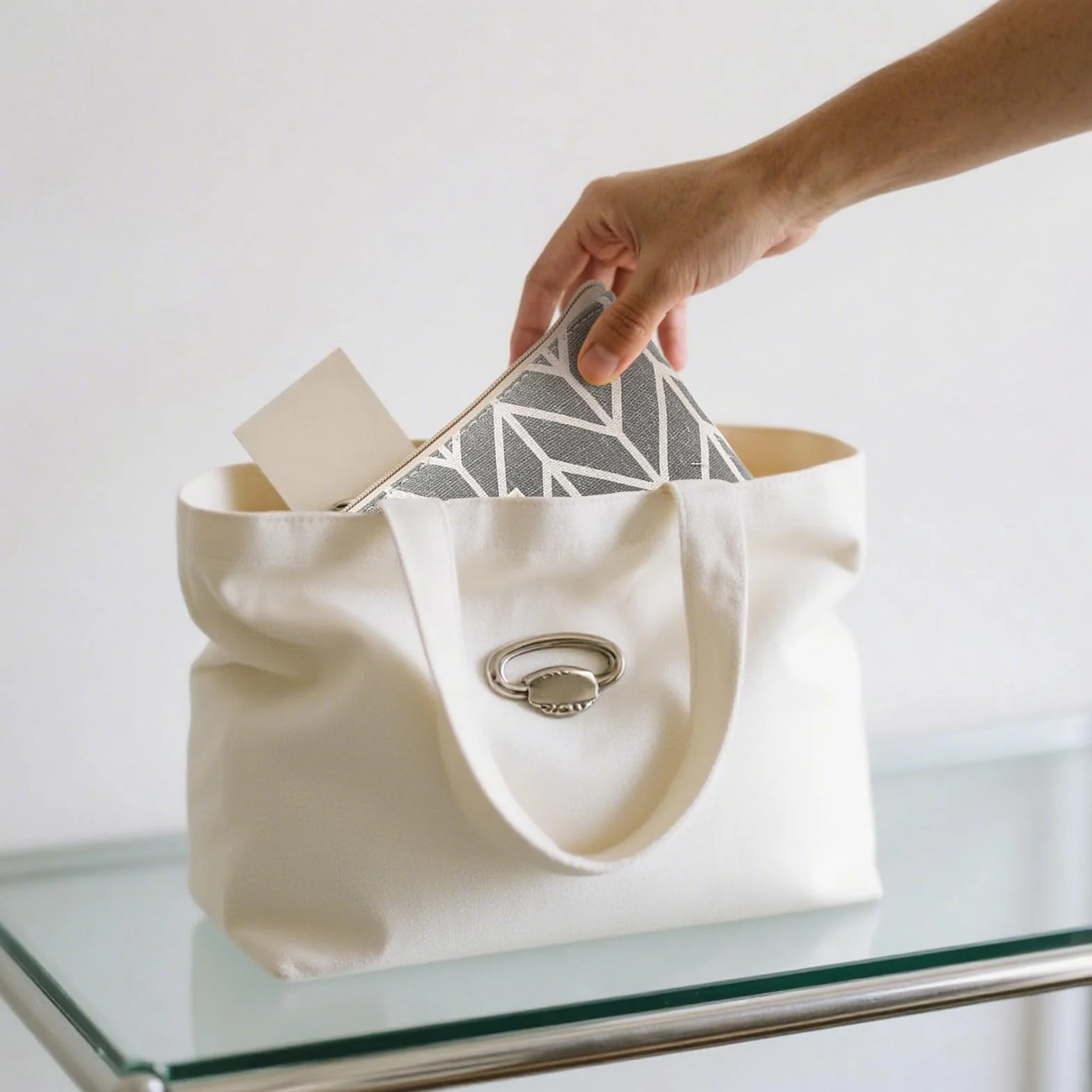 3 Pezzi Pochette Trucco, Trousse Donna, Pochette Donna Mare, Borsa per Cosmetici, Astuccio da Viaggio per Trucco, Regali Natale (Alberi/Frecce/Foglie)