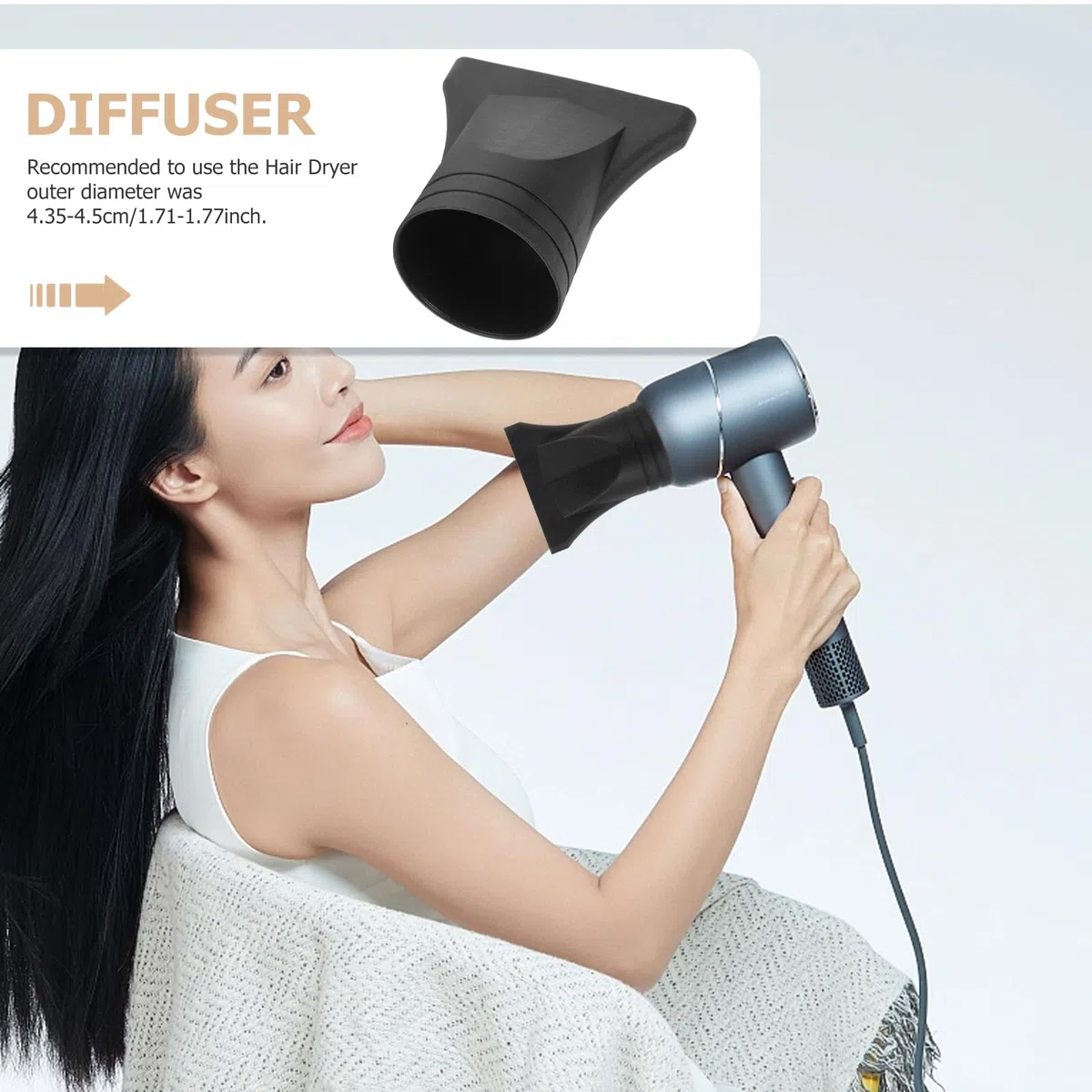 HEALLILY Ugello Diffusore per Asciugacapelli in Plastica Nera Accessorio Universale per Styling Professionale Compatibile con Phon da 1.57 Pollici Ideale per Uso Domestico E Parrucchieri 3 Pezzi