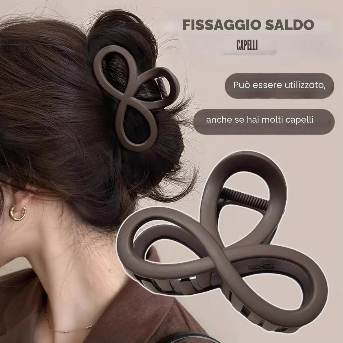 3 fermagli per capelli da donna, per capelli spessi e sottili, per ragazze e donne, accessori per capelli (nero, beige, marrone)