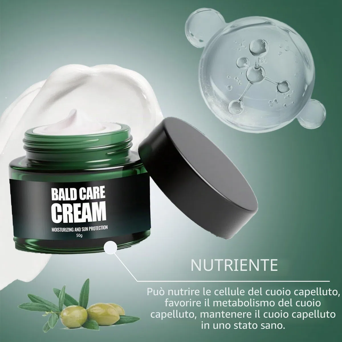 Idratante per Testa Calva per Uomo,Crema del Cuoio Capelluto da Uomo,Dopo la Rasatura Idratante,Lenitivo e Nutriente,Previene la Secchezza del Cuoio Capelluto