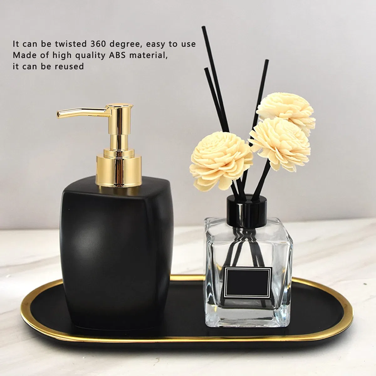 Pompa di Ricambio per Shampoo, Balsamo, Bagnoschiuma - 3 Pezzi con Design Antiscivolo, ABS Durevole, Facile Installazione - Compatibile con Bottiglie 2.1 x 5.7 Pollici
