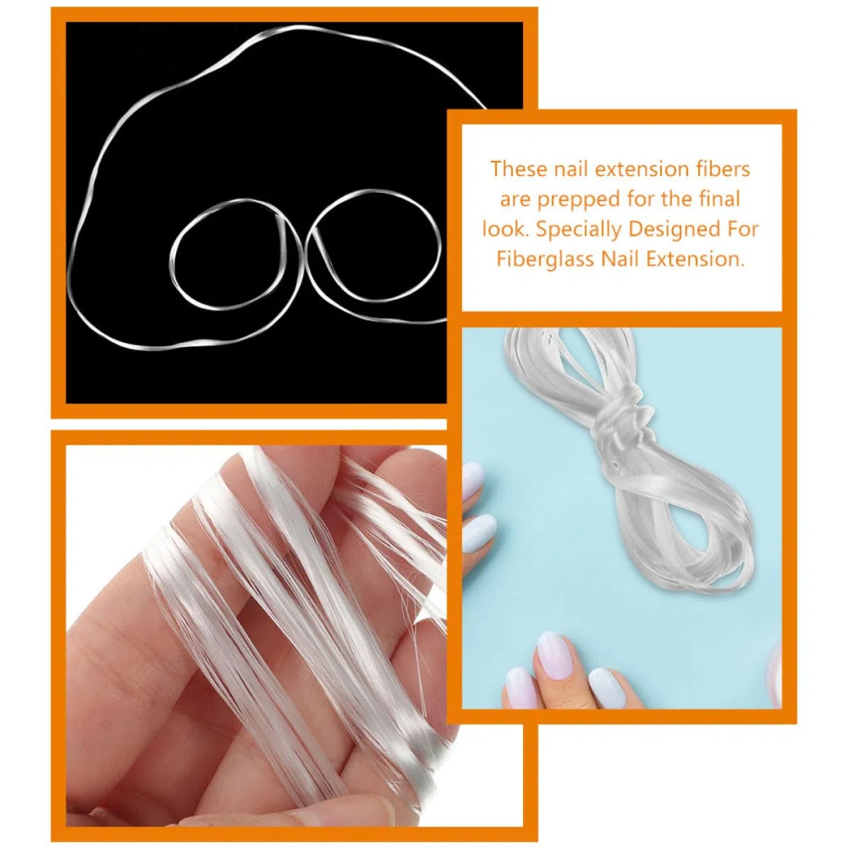 VILLCASE Estensioni per Unghie in Filamento di Plastica Bianca Flessibile, 3 Borse per Kit Allungamento Unghie, per Nail Art Fai da Te e Saloni di Bellezza