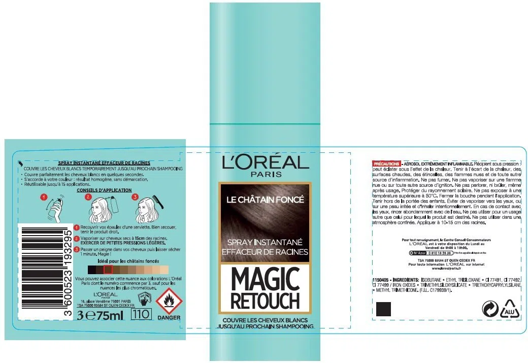 L’Oréal Paris Magic Retouch, spray ritocco istantaneo ricrescita radici, castano 75 ml