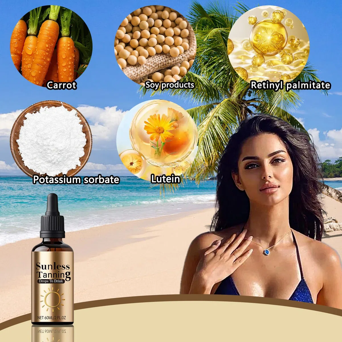 2 Pezzi Gocce Autoabbronzanti Viso, Gocce Abbronzanti Sunless per Stimola Produzione Naturale di Melanina, Miglioramento Duraturo Tono Della Pelle