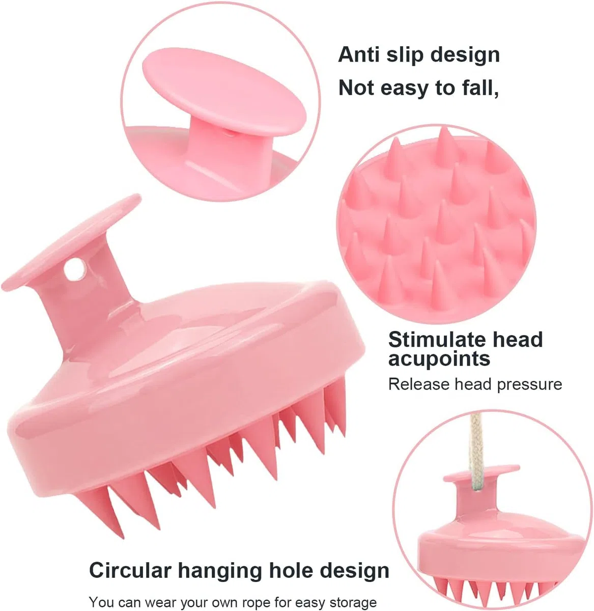 2 Pezzi Applicatore Olio Capelli,Massaggiatore Cuoio Capelluto + Applicatore Tintura,Flacone a Pettine per Radici,Spazzola Massaggio Cuoio Capelluto per La Casa,Salone per Capelli(Rosa)