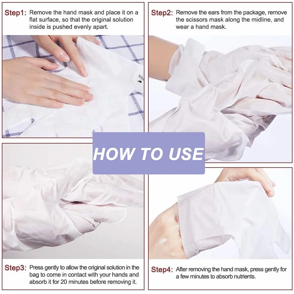 5 paia di guanti idratanti, maschere esfolianti, cura delle mani morbida, per mani secche e screpolate (classic)
