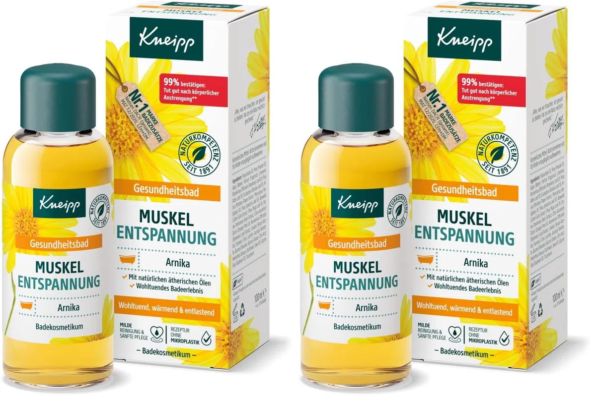 Kneipp Bagno Salute Rilassamento Muscolare - Olio da bagno con prezioso estratto di arnica e oli essenziali di Cabreuva, rosmarino e pinus Specie - rinvigorisce e fa bene dopo lo sforzo fisico - 100