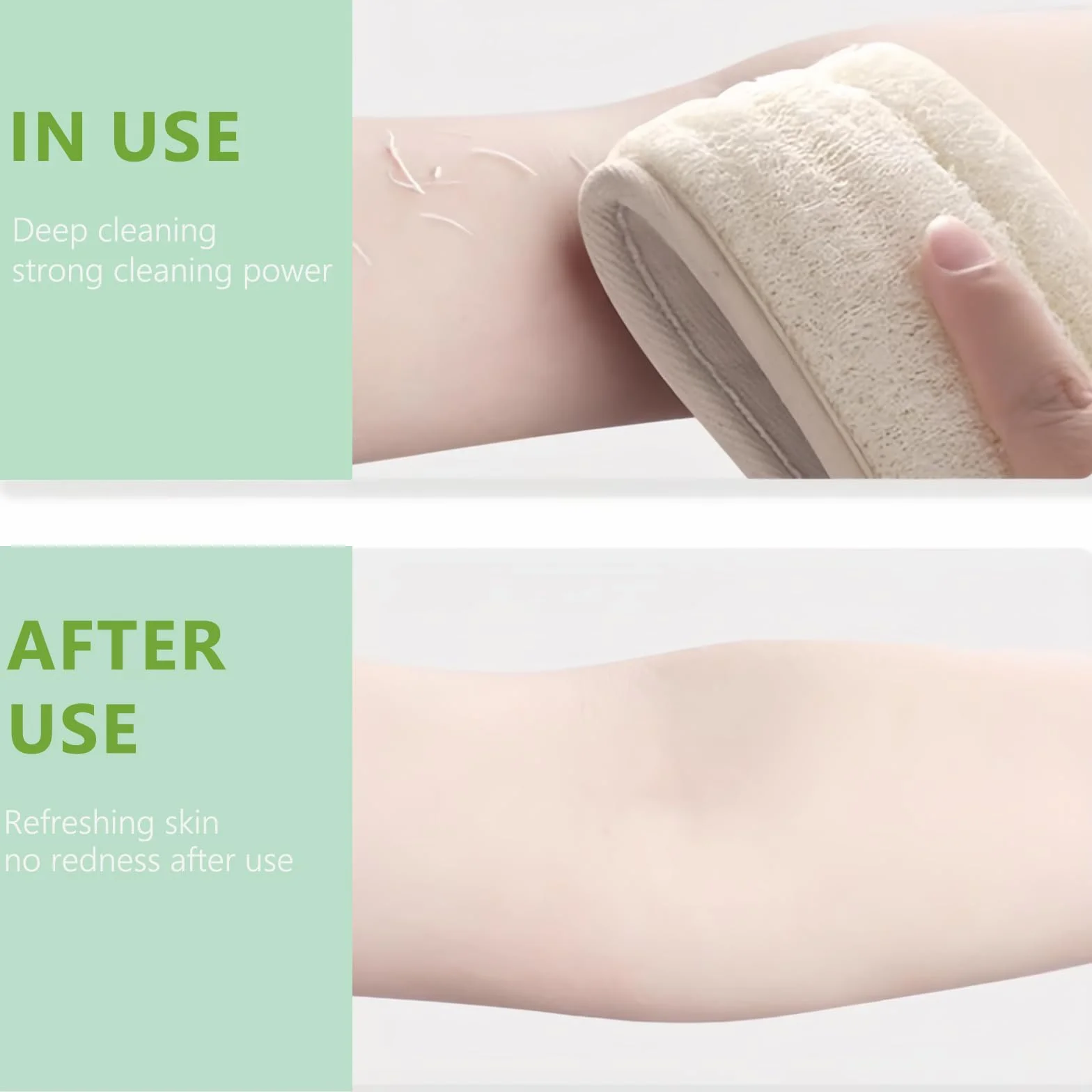 Scrubber per la Schiena in Luffa, Luffa Lavaschiena per Doccia, pulizia della pelle e cuscinetto in luffa, Naturali Organico Esfoliante Spugna Scrub per Uomo Donna Massaggi Cura del Corpo