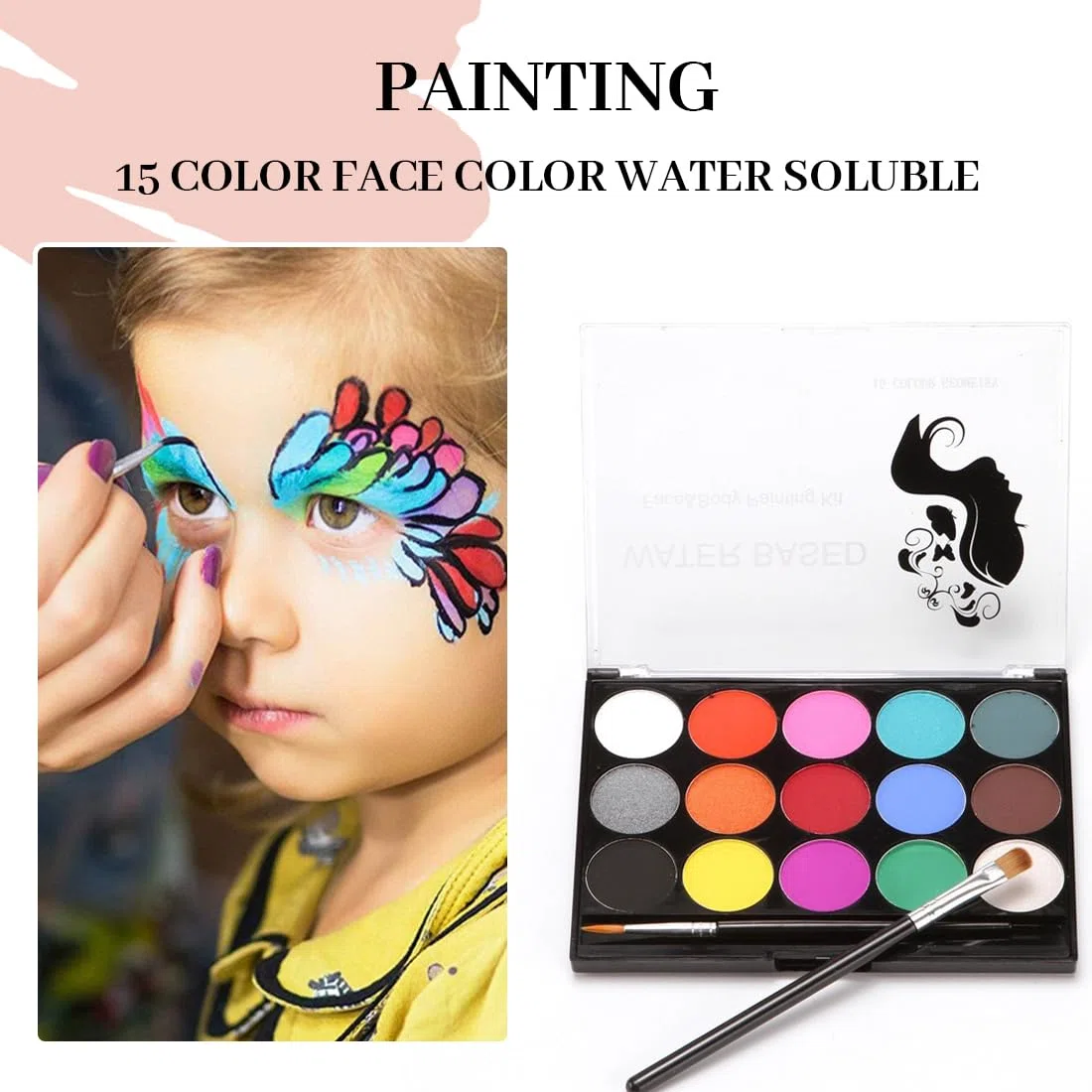 Pittura Viso e Corpo 15 Colori - Naturale e Sicuro, Ideale per Feste, Halloween e Trucco Cosplay Carnevale