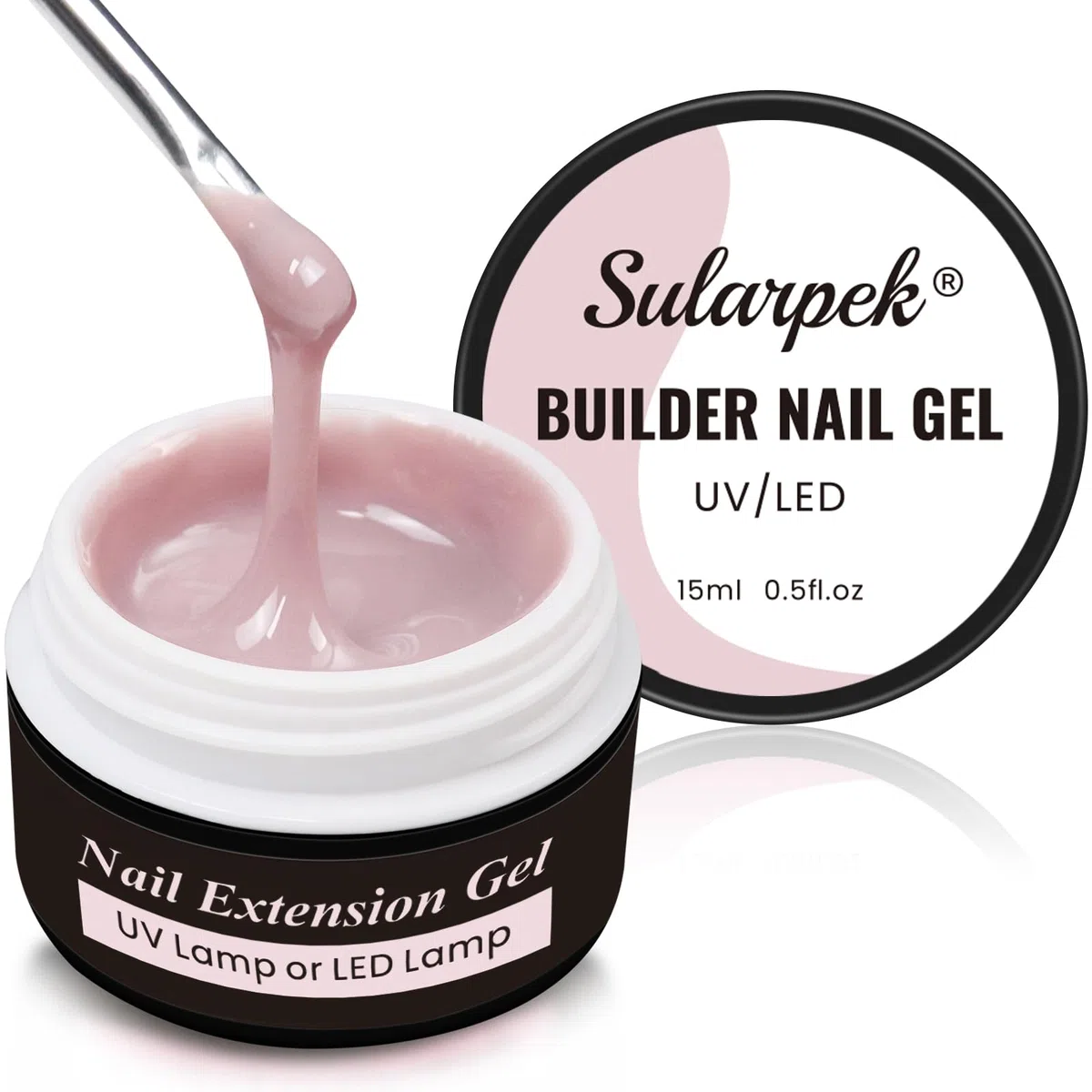 Sularpek 15 ml Gel Costruttore per Unghie, Gel Ricostruttore per Unghie, Gels per Riparazione Unghies, Riparazione, Rinforzo, Design per Nail Art (Nude)