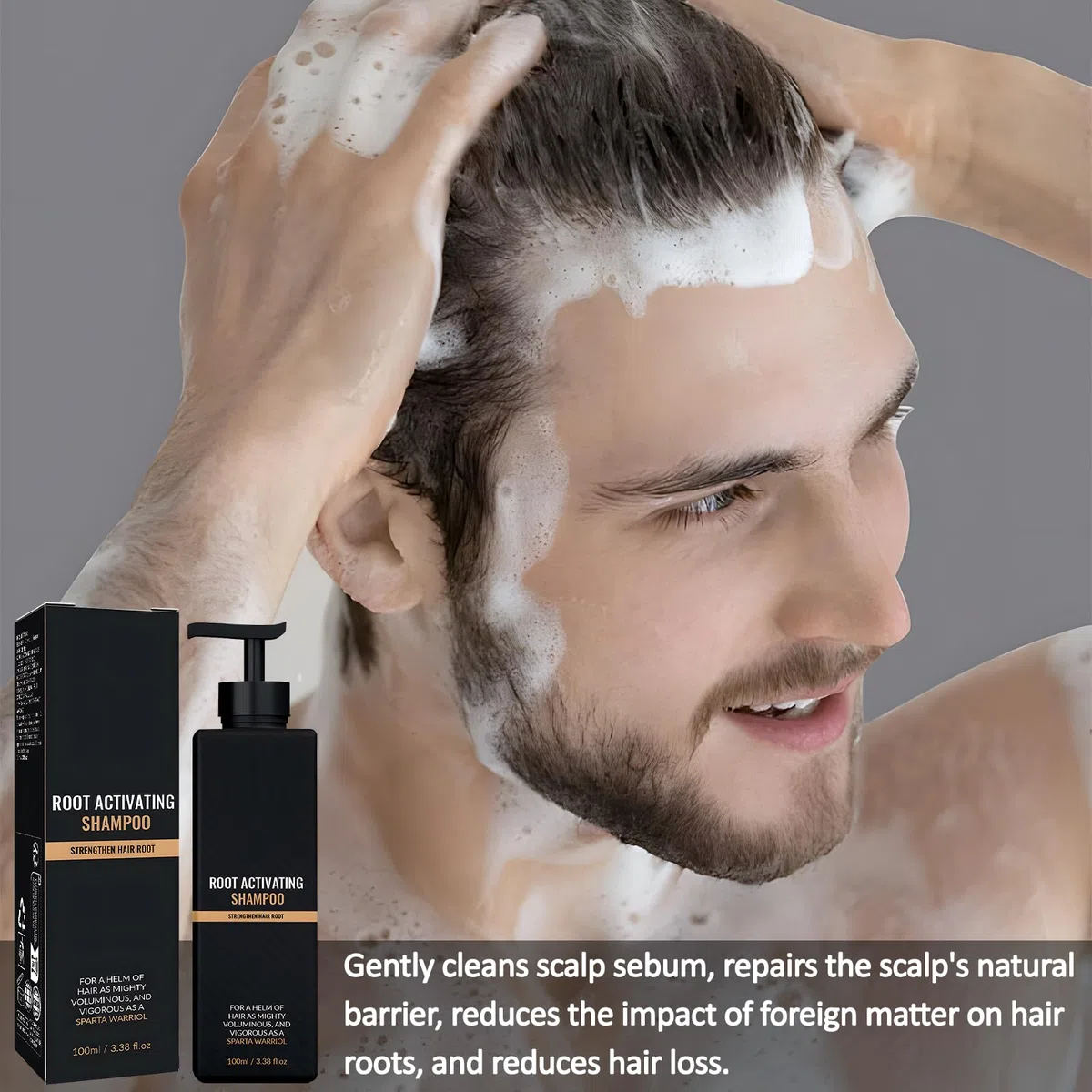 Shampoo Attivatore Radice, Shampoo Anticaduta Crescita Capelli, 100ml, Nero, Unisex Adulto