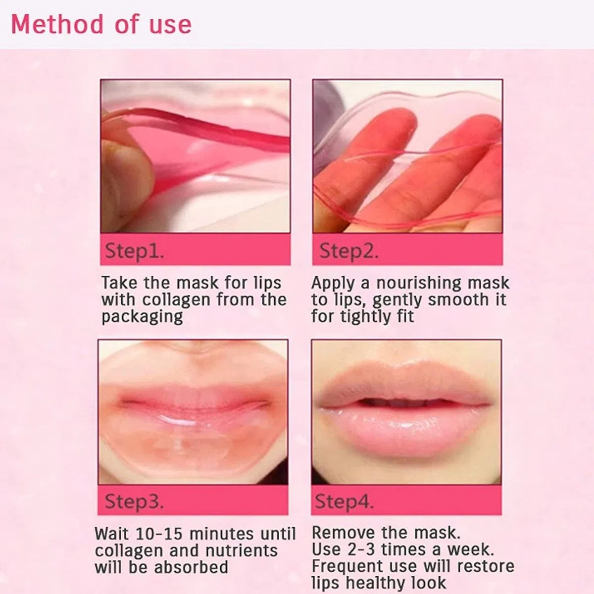 Lip Mask, 15 Pezzi Maschera Volumizzante Labbra, Cuscinetti per Labbra Idratanti, Maschera per Dormire per Labbra per la Cura delle Labbra, Cuscinetti per labbra per Labbra Secche e Screpolate