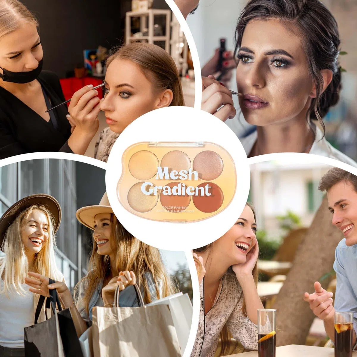 Illuminante Trucco | Palette Contouring e Blush 6 Colori con Effetto Highlighter,Cosmetici Crema Impermeabili a Lunga Tenuta per Donne e Ragazze