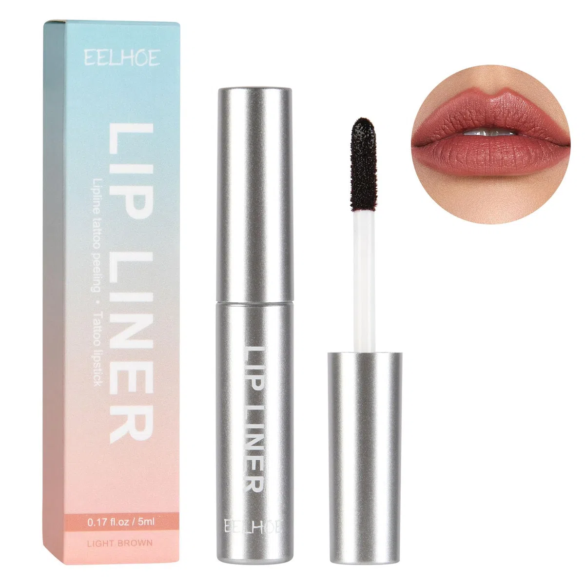LOPHE Lip Liner, Plump Lip Liner Lip Peel Off a Lunga Tenuta, Liner Labbra Tatuaggio per Labbra Rimovibile, Effetto Rimpolpante, No Transfer, Matita Labbra Tattoo(Marrone scuro)