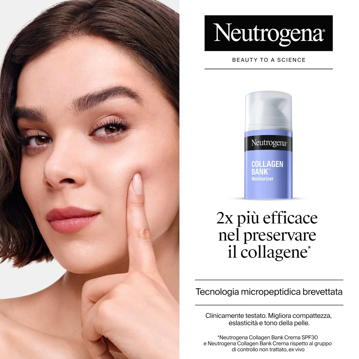 Neutrogena Collagen Bank Crema Idratante Viso, Crema Collagene viso con Tecnologia Micropeptidica brevettata e Bakuchiol anti-età per tutti i tipi di pelle, Formula leggera per uso quotidiano, 50 ml