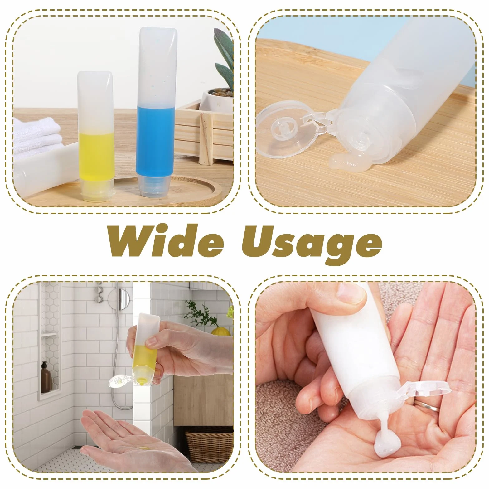 6 tubi vuoti ricaricabili, piccoli contenitori per liquidi, trasparenti a prova di perdite, bottiglie da viaggio in plastica per shampoo, balsami e lozioni (30/50 ml)