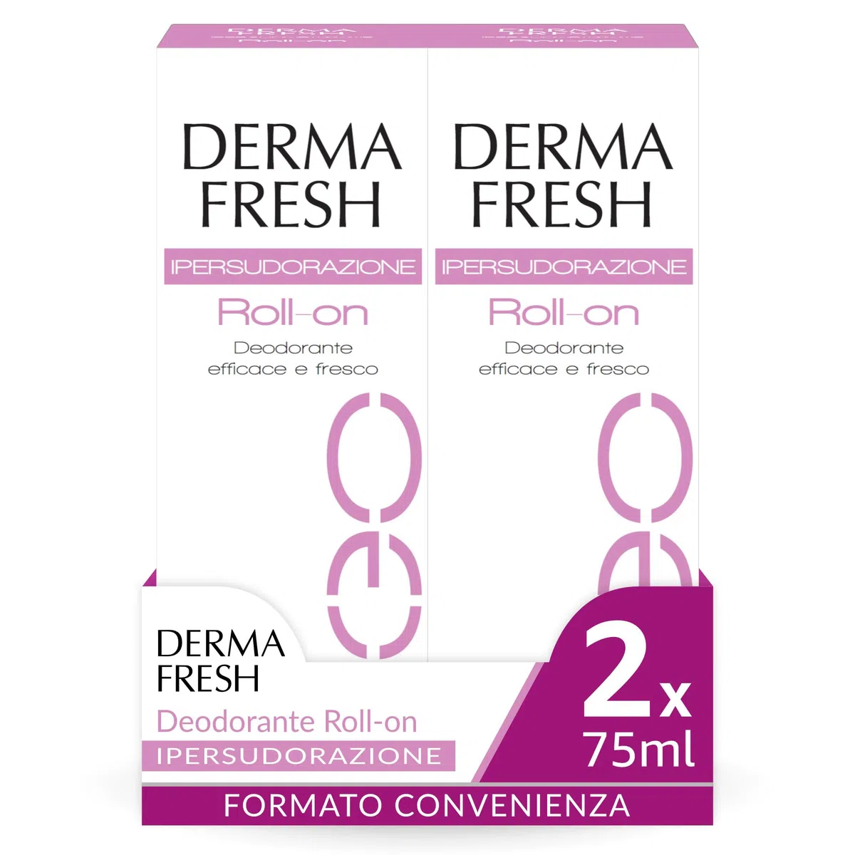 Dermafresh Ipersudorazione, Deodorante Attivo Roll On, Antitraspirante, 2 Deodoranti da 75 ml
