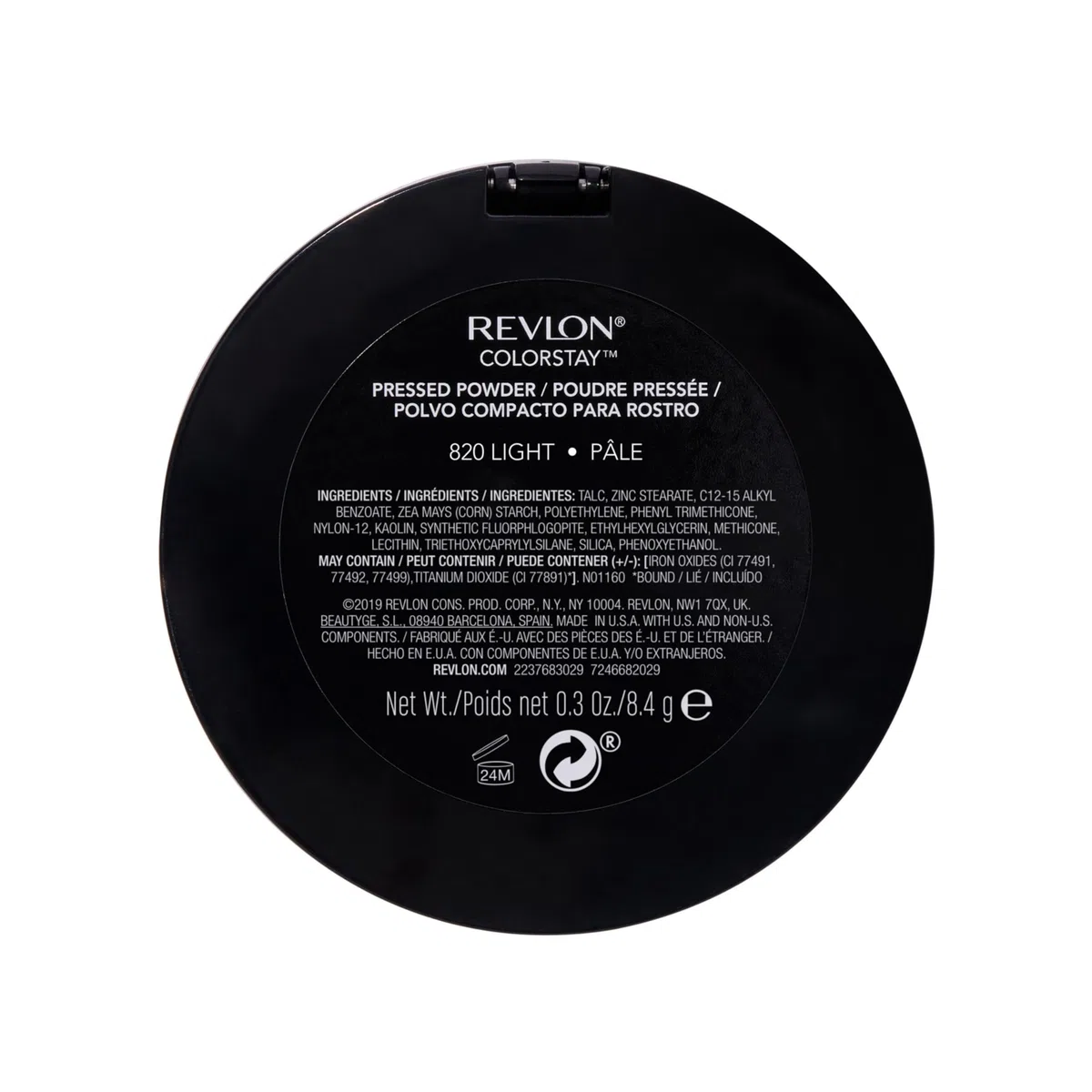 Revlon ColorStay Pressed Powder Cipria Viso in Polvere Pressata 8.4 g, 820 Light