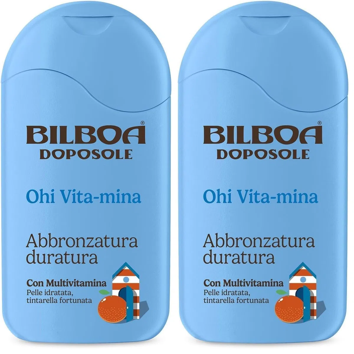 Bilboa, Doposole Ohi Vita-mina, Abbronzatura Duratura con Multivitamina, Pelle idratata, Tintarella fortunata, Dermatologicamente Testato - 200 ml (Confezione da 2)