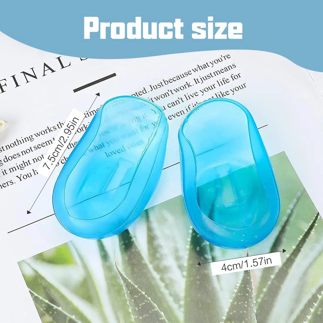 Set da 2 paraorecchie in Silicone riutilizzabili, Impermeabili e Adatti a Uso Domestico,per Proteggere Il Colore dei Capelli Durante la tintura, in Doccia, Bagno o Salone,Trasparente Blu
