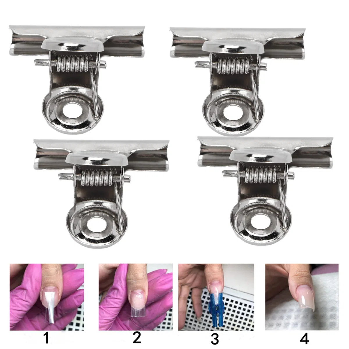 Clip per Pizzicare le Unghie, Clip per Estensione delle Unghie, 10 Pezzi Clip per Pizzicare le Unghie Clip per Estensione delle Unghie in Metallo Accessori per Strumenti per Nail