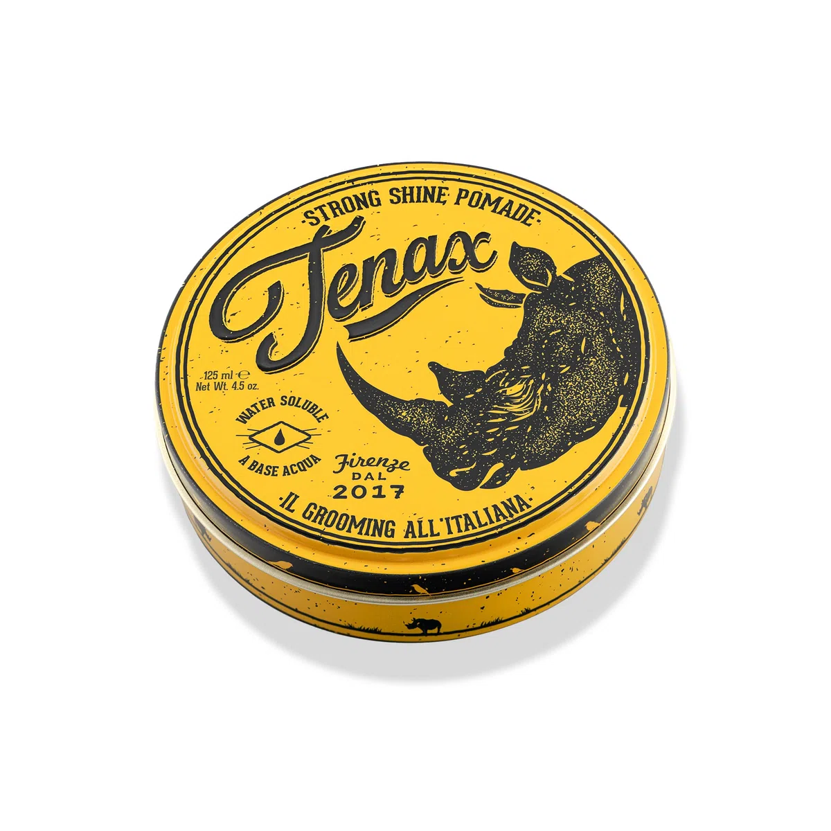 Tenax Strong Shine Pomade 125 ml, Cera capelli uomo con tenuta forte, Cera per capelli a base d'acqua da usare su capelli asciutti o umidi, Hair wax per un'acconciatura lucida e morbida
