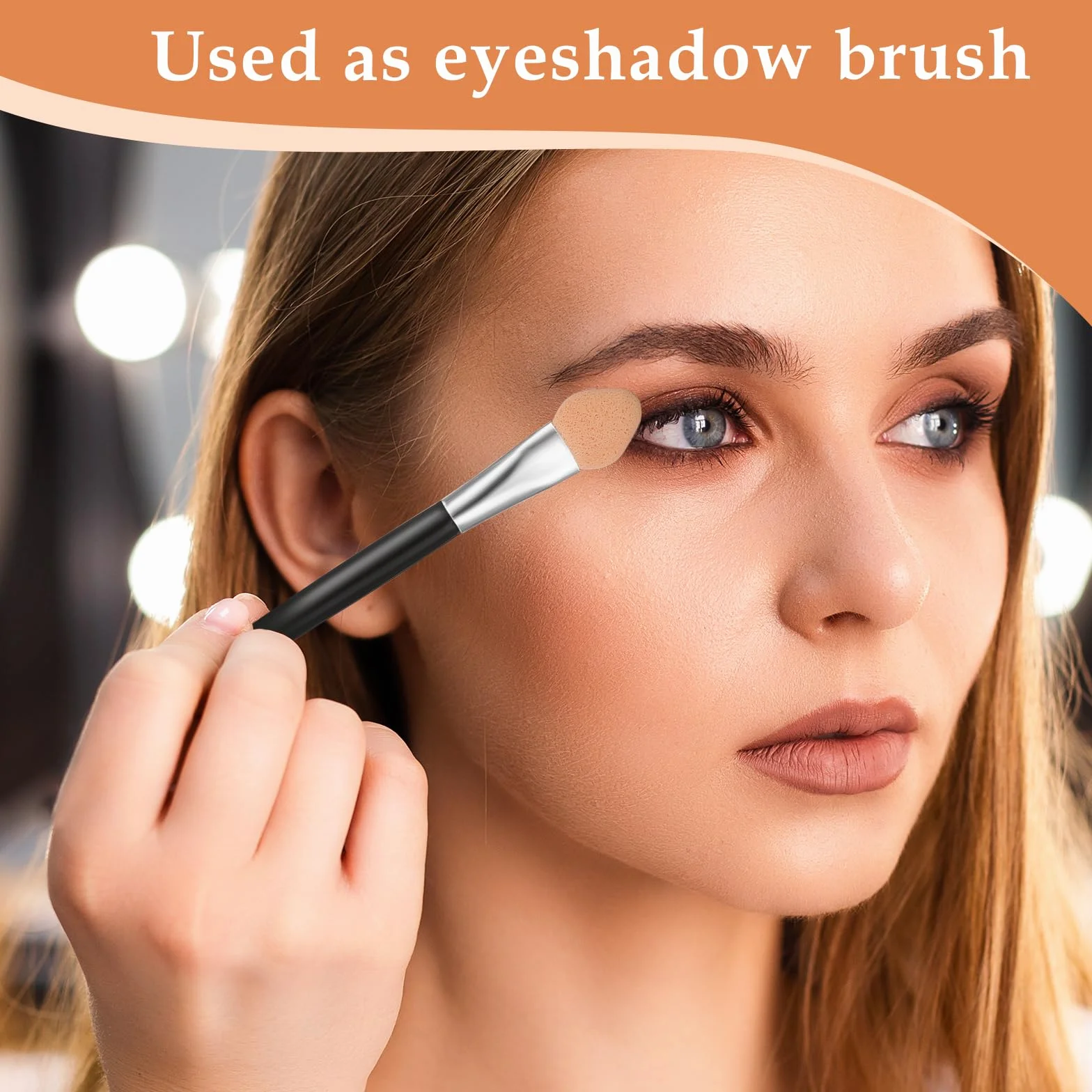 30applicatori per ombretto,pennello in spugna per ombretto,applicatore per trucco,applicatore in schiuma riutilizzabile da 7,5 cm/7,5 cm,set di pennelli per l'applicazione di ombretti,lavabili