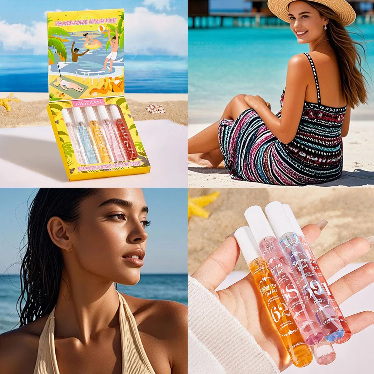 Nebbia di profumo per capelli e corpo, vaporizzatore fresco e fruttato durevole, per donna, mini formato viaggio, 5 profumi (40.59.62.68.71)