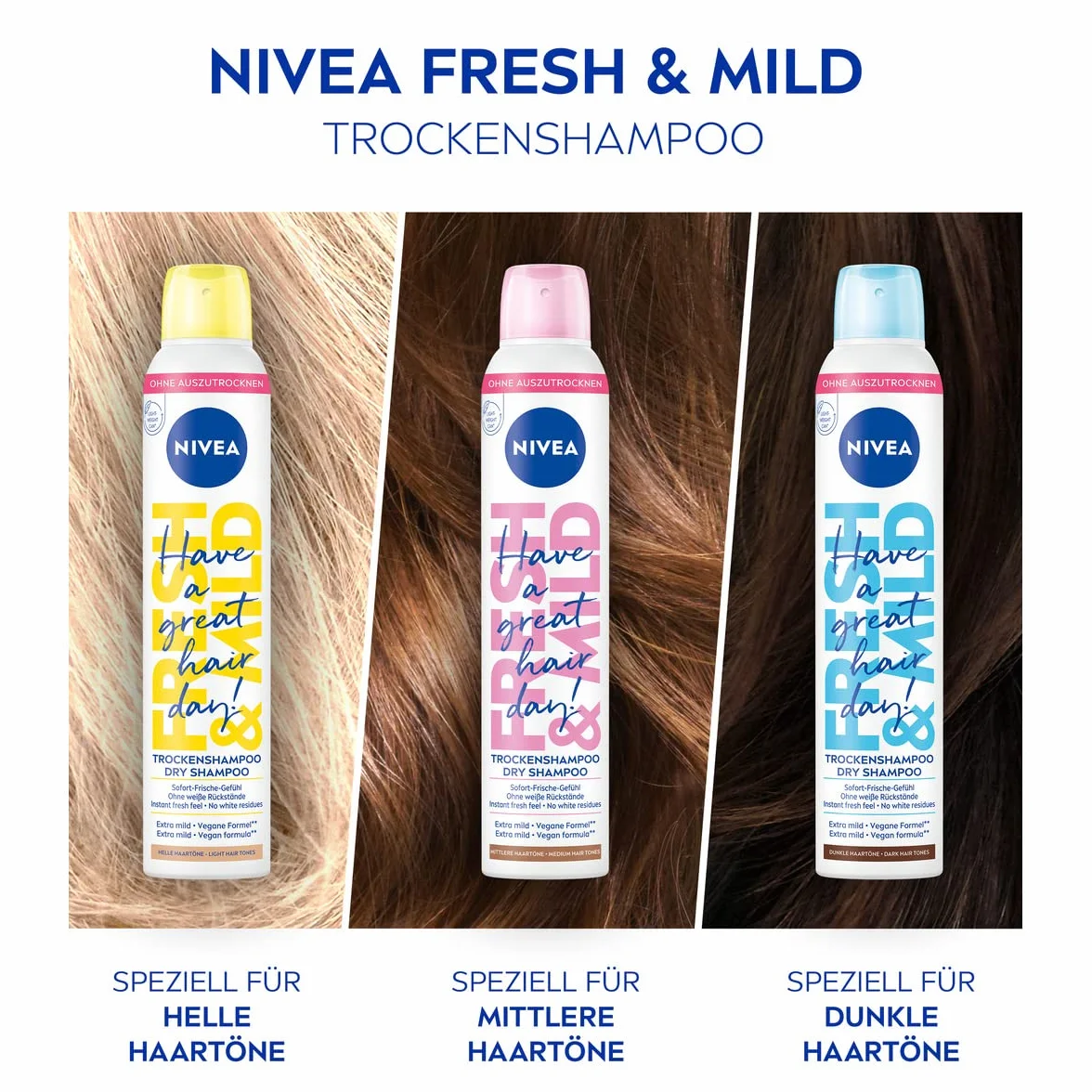 Nivea Shampoo secco fresco e delicato per capelli medi (200 ml), shampoo extra delicato secco con piacevole fragranza, shampoo per capelli secchi per una freschezza duratura