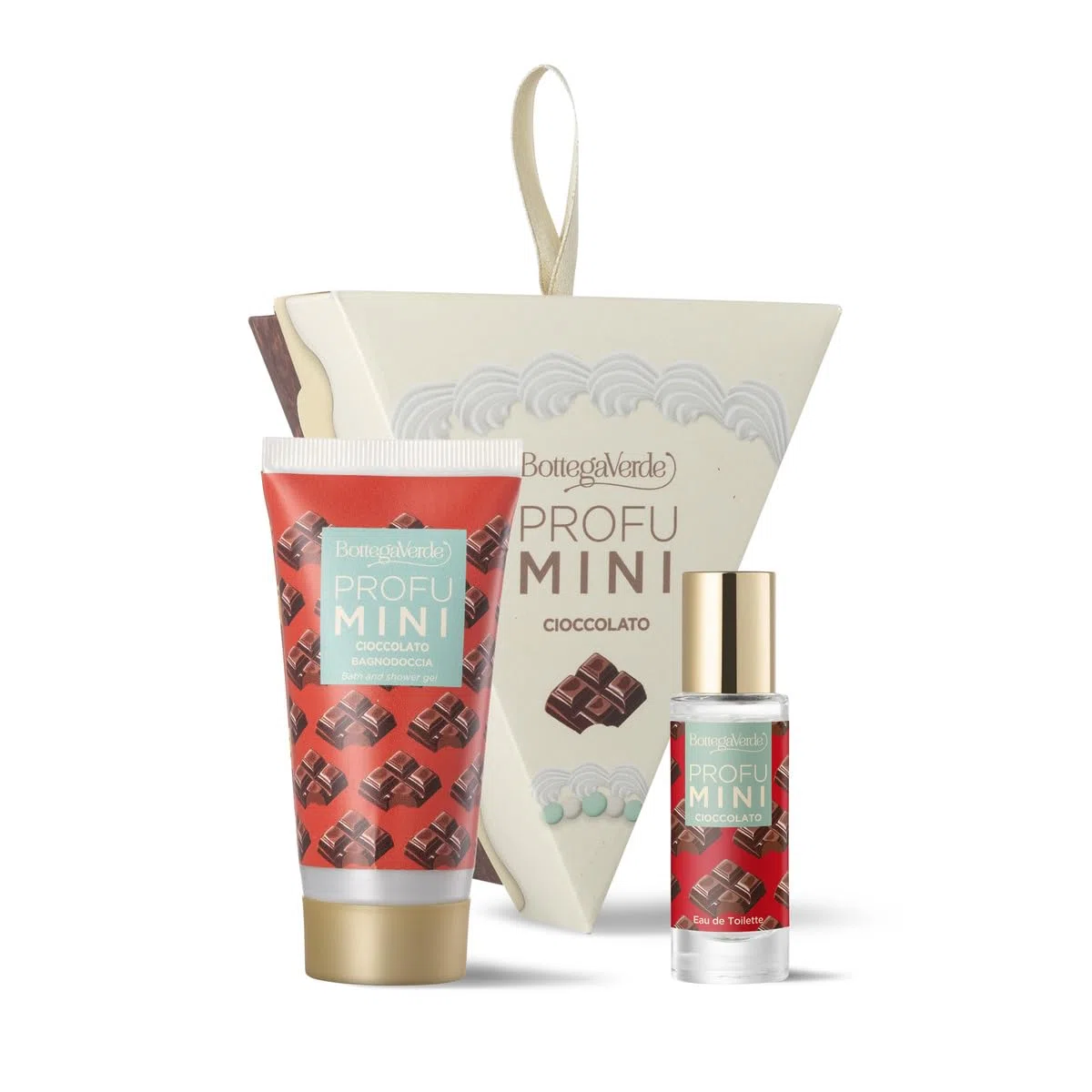 Bottega Verde - Cofanetto Regalo Profumini, con Bagnodoccia 50 ml e Eau de Toilette 10 ml, Fragranze di Cioccolato Fondente, Vaniglia e Brownie, Idea Regalo