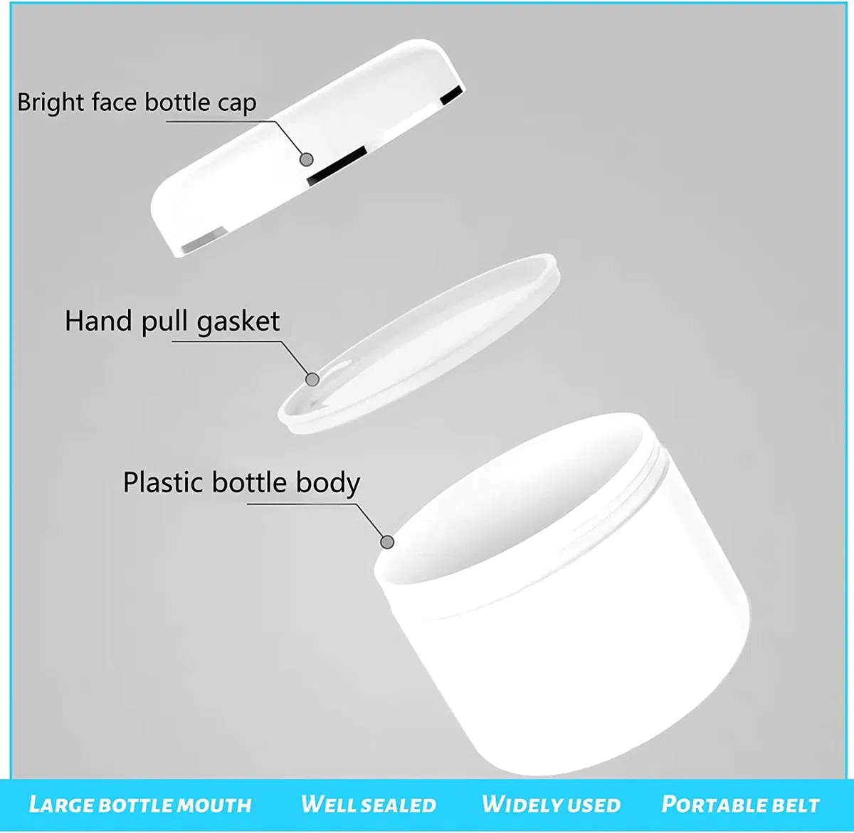 6 Pezzi 100 g Bianco Contenitori Cosmetici Plastica, 100 ml Crema Barattoli Vasetto Vuoto di Bordo argento, Imbottitura interna, per Stoccaggio di Viaggi, Maschera, Cream gli occhi, DIY