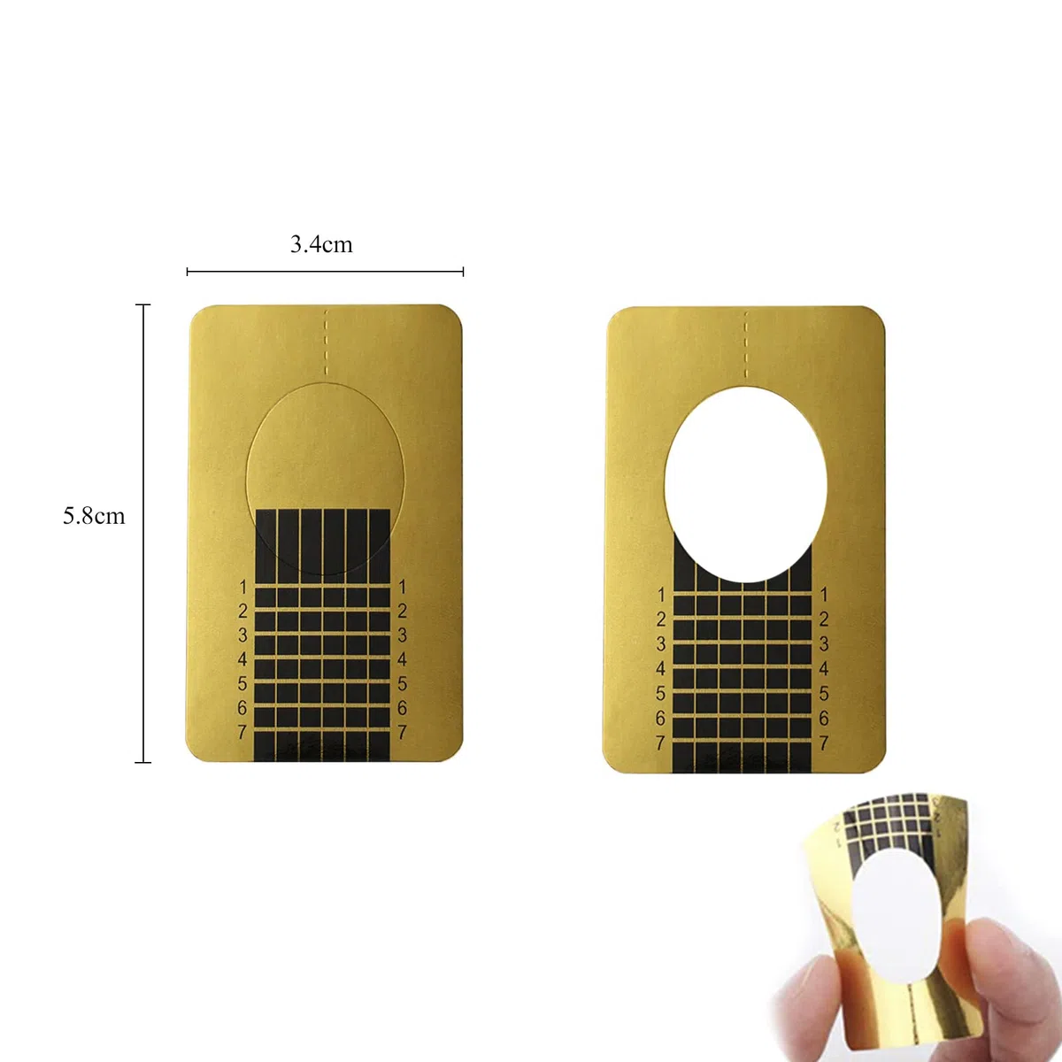 Rotolo Cartine Oro 144 Pezzi Nail Art ricostruzione,Sagome per unghie, Estensione model Cartine Forma delle unghie