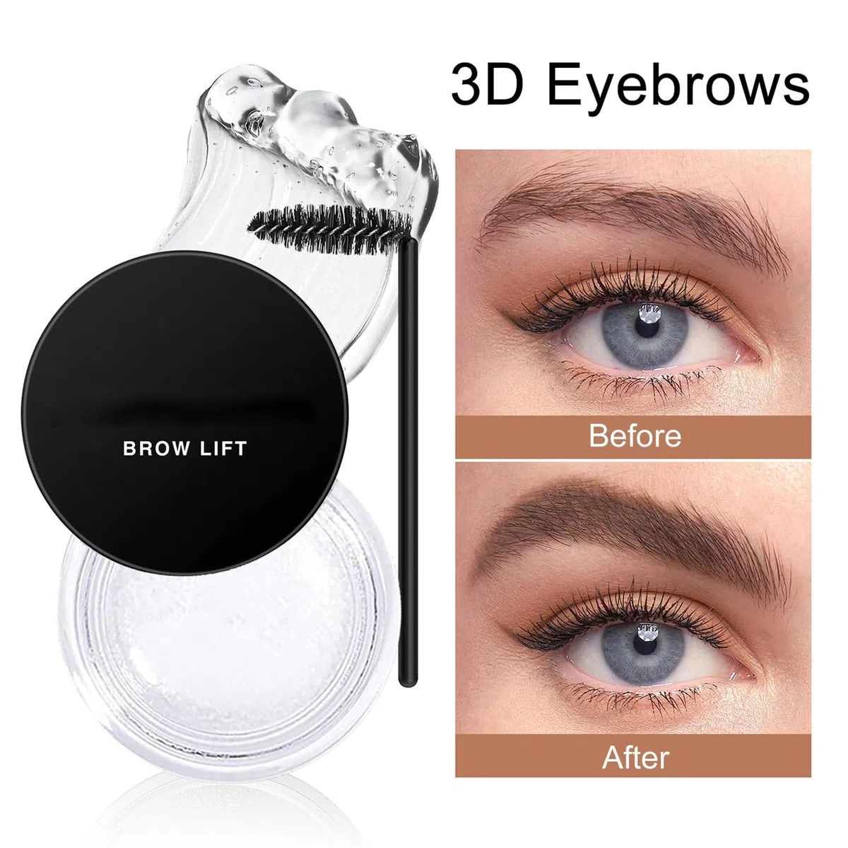 Lifting Gel per Sopracciglia, Sapone Sopracciglia, Trasparente Brow Soap per Sopracciglia Styling, Eyebrow Gel con Penello, Trasparente, Di lunga Durata, Definendo