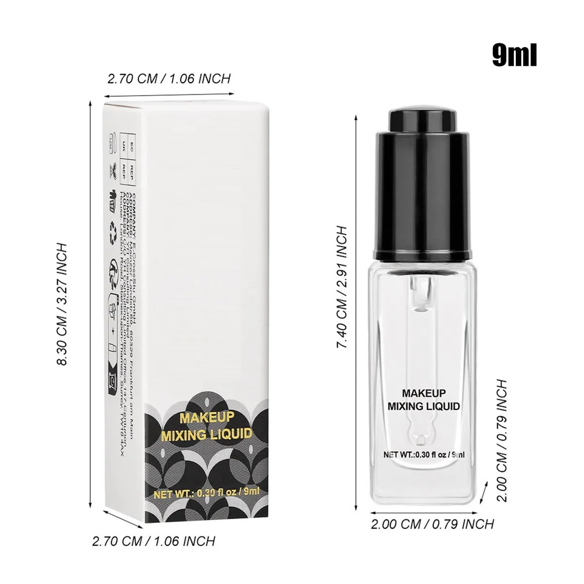 Liquido Per Miscelare Trucco, Potenziatore Di Pigmenti, 9 Ml/0,3 Fl Oz, Ombretto/fondotinta Per Trúcco Medio, Liquide Fissanti Per Trucco Trasparenti, Sigillante Per Eyeliner, Per Donne E Ragazz