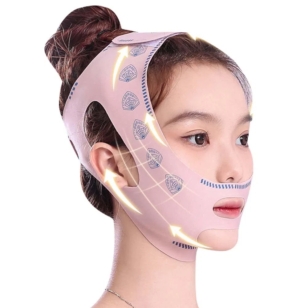 Maschere Riutilizzabili a V, Maschera per Lifting, Maschera lifting doppio mento, per Anti-Età, Eliminare il Rilassamento Cutaneo