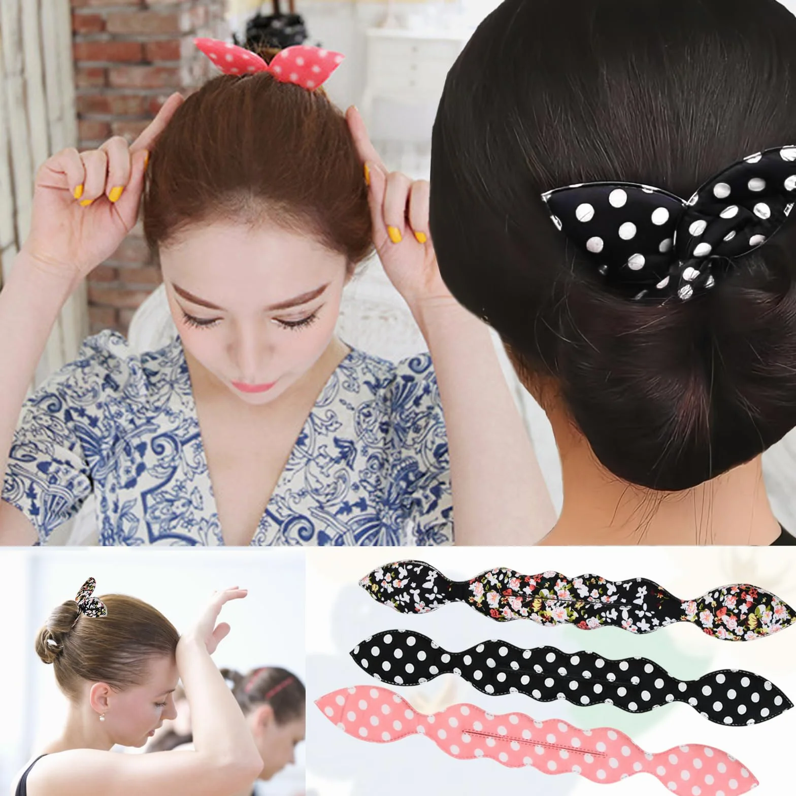 6 Pezzi French Deft Hair Bun Piece Fasce Per Capelli Creatore di Chignon, Hair Bun Maker Accessori per Capelli Riutilizzabile Francese Donut Strumenti, Ciambella Flessibile Twist Hair Styling