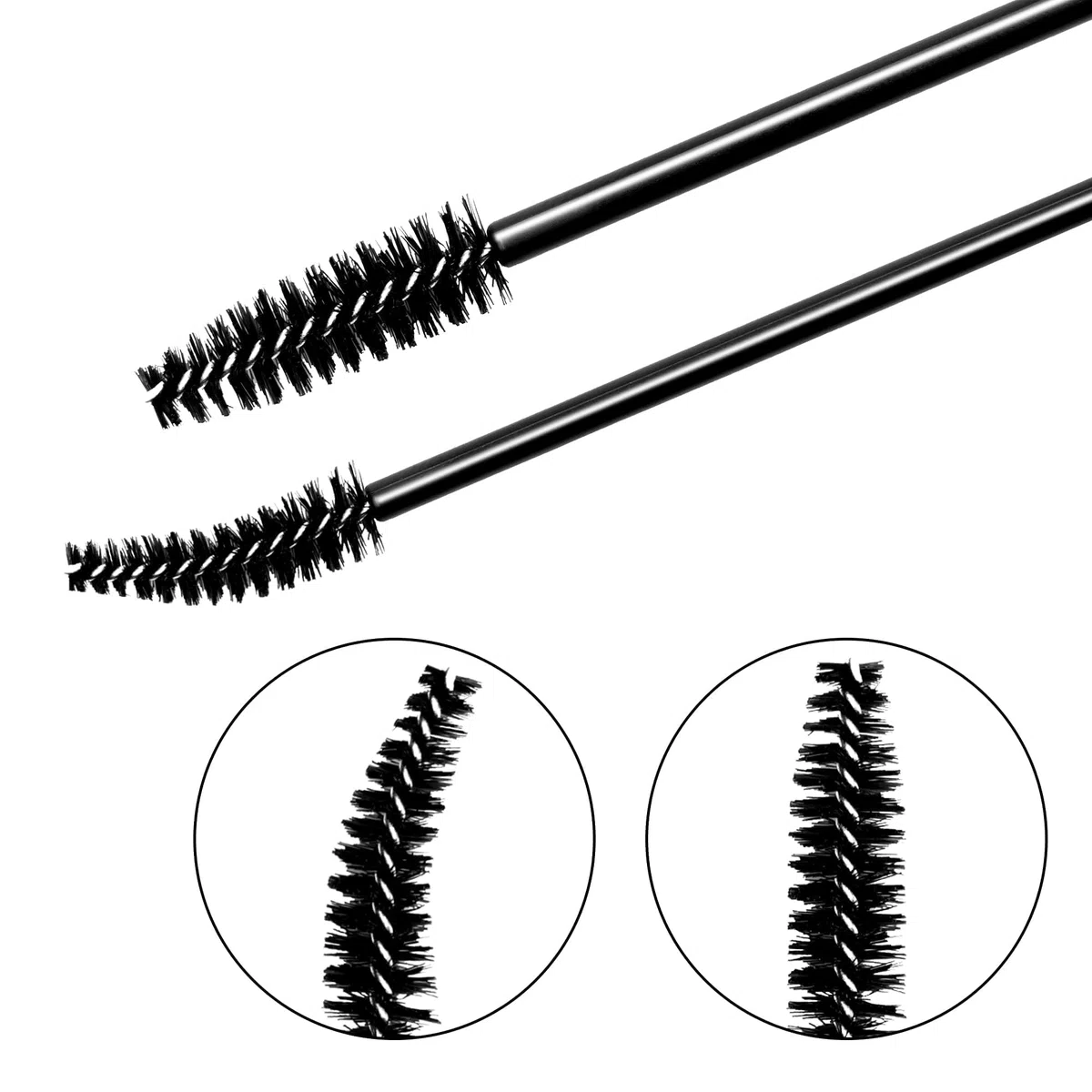 100 pezzi Scovolini Mascara Monouso, Scovolino Ciglia e Sopracciglia Make Up, Pennello per Extension Ciglia Donna, Pettine Ciglia, Applicatore per Mascara (Nero)
