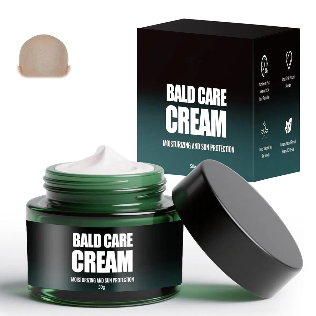 Idratante per Testa Calva per Uomo,Crema del Cuoio Capelluto da Uomo,Dopo la Rasatura Idratante,Lenitivo e Nutriente,Previene la Secchezza del Cuoio Capelluto