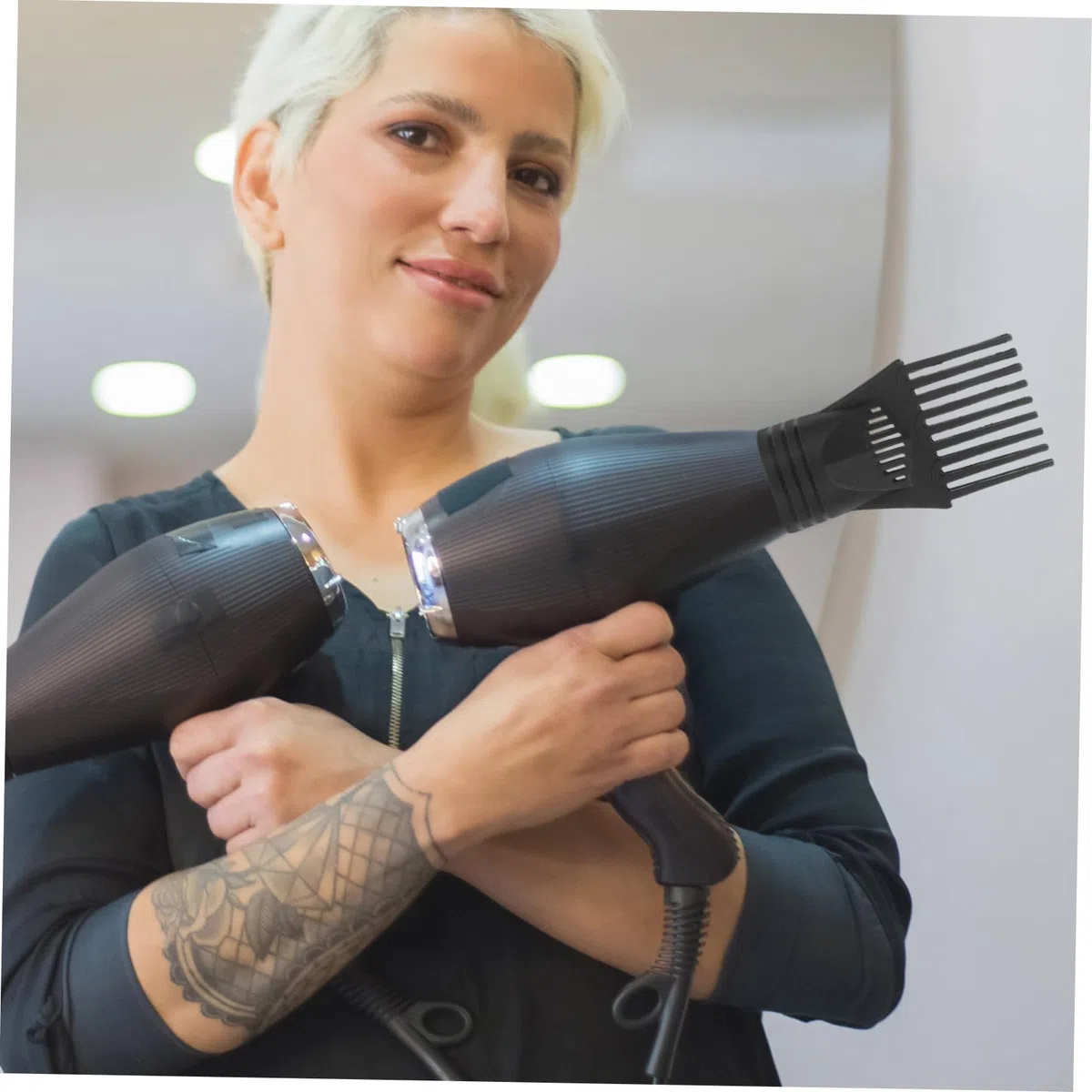 Hemobllo Spazzola Asciugatrice Nero 2 Pezzi Diffusore per Asciugacapelli Accessorio per Asciugacapelli e Diffusione Uniforme del Calore