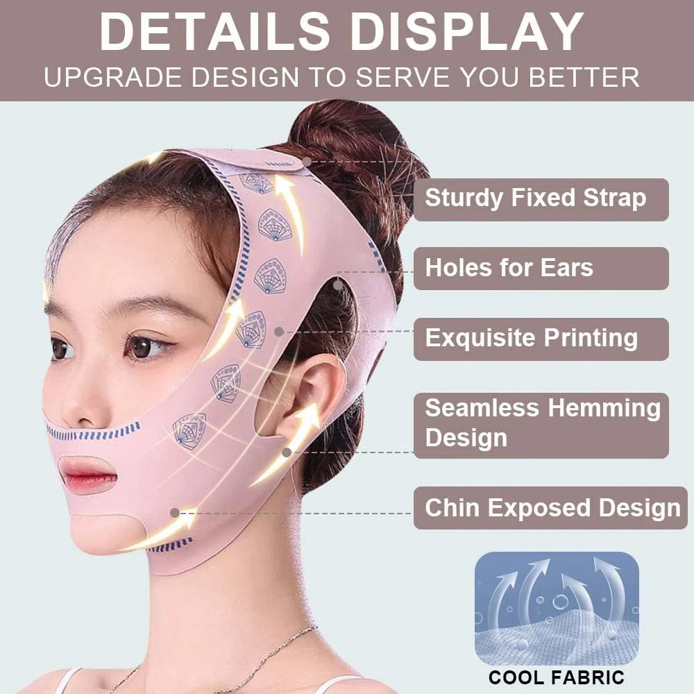 Maschere Riutilizzabili a V, Maschera per Lifting, Maschera lifting doppio mento, per Anti-Età, Eliminare il Rilassamento Cutaneo