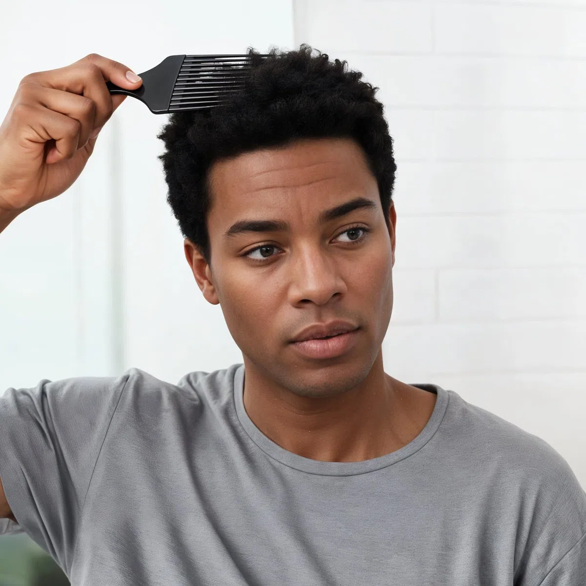 4 pettini afro, in metallo e plastica, a lunga durata, per ricci afro comb, con manico, prodotti afro-Hair, per uomini, donne, capelli ricci, perm